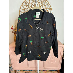 Women's Unbranded Black Embroidered Safari‎ Jacket